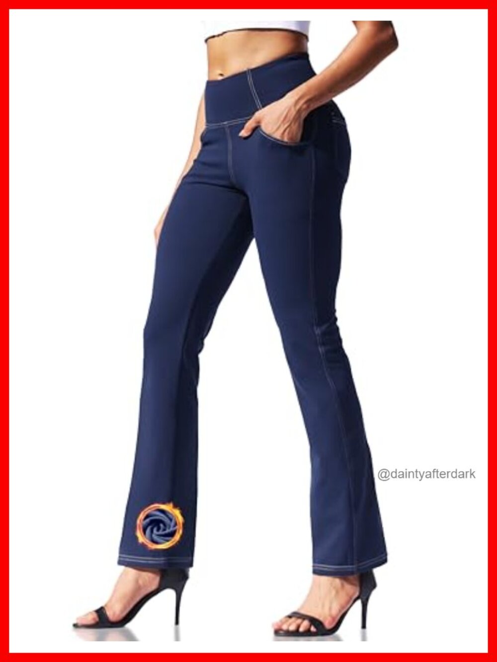 Fleece Lined Flare Leggings High Waisted Tummy Control Yoga Pants